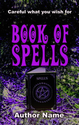 Book of Spells premade book cover