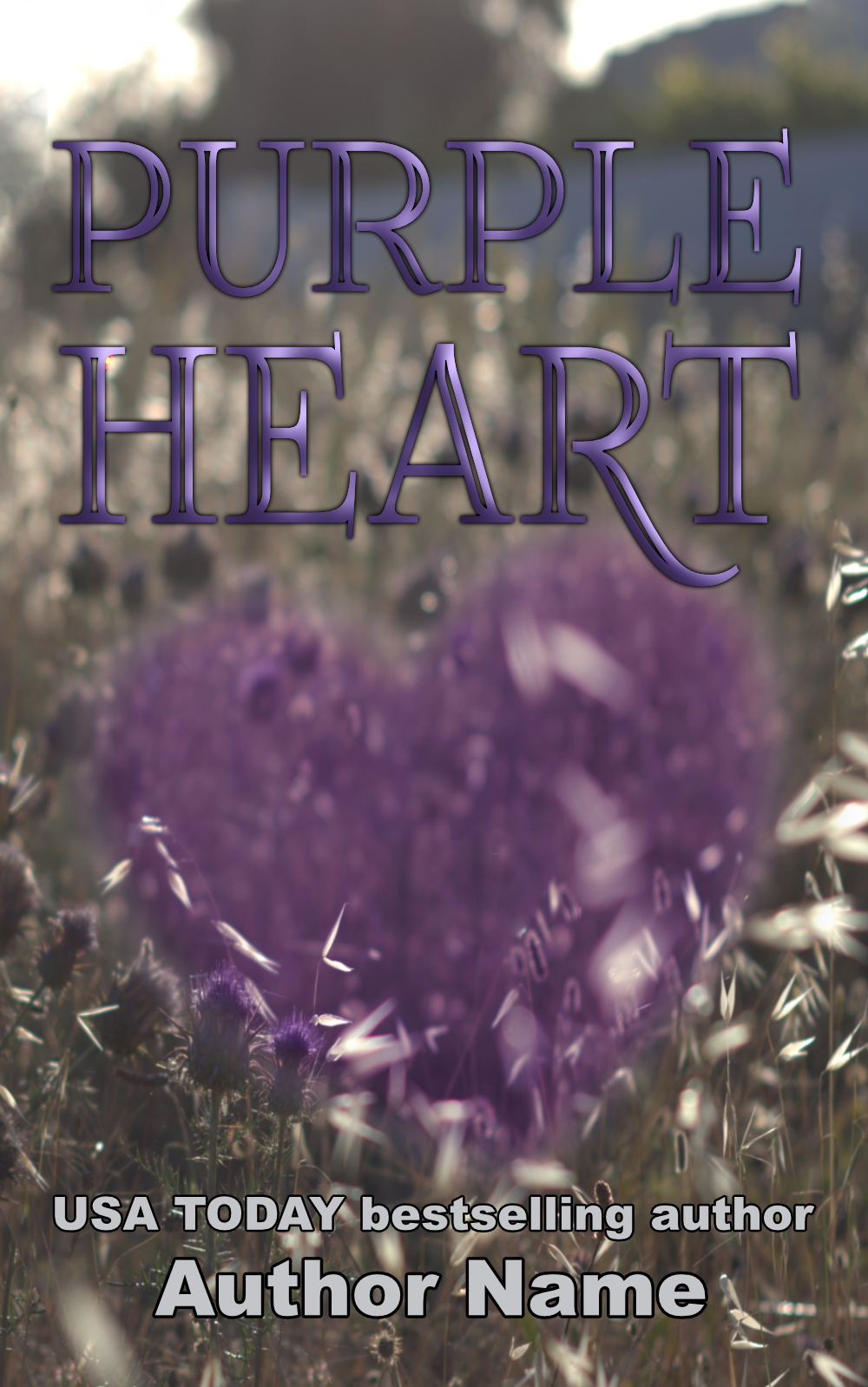 Purple Heart premade book cover